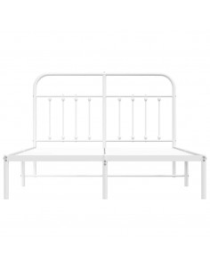 Giroletto con Testiera Metallo Bianco 135x190 cm