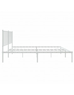 Giroletto con Testiera Metallo Bianco 135x190 cm