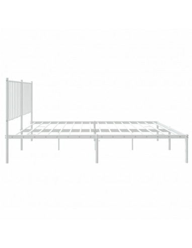 Giroletto con Testiera Metallo Bianco 135x190 cm