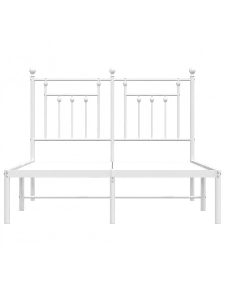 Giroletto con Testiera Metallo Bianco 135x190 cm