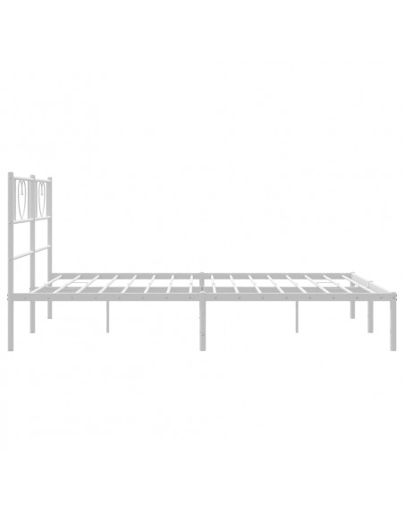 Giroletto con Testiera Metallo Bianco 135x190 cm