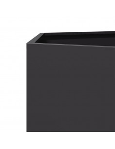 Fioriera da Giardino Nera Esagono 46x40x45 cm in Acciaio