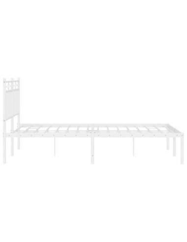 Giroletto con Testiera Metallo Bianco 135x190 cm