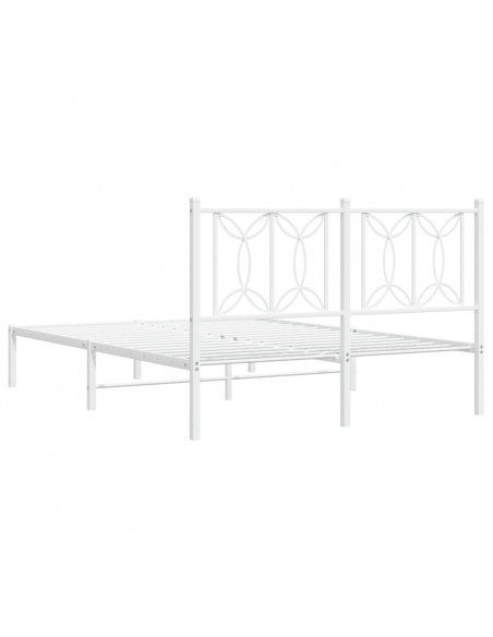 Giroletto con Testiera Metallo Bianco 135x190 cm