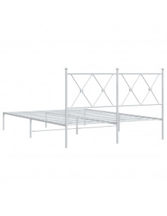 Giroletto con Testiera Metallo Bianco 135x190 cm