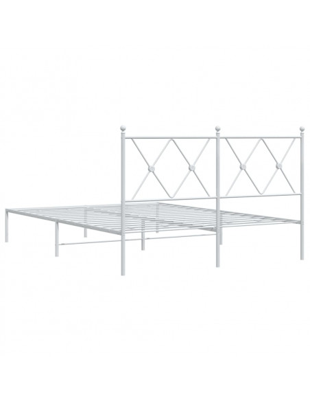 Giroletto con Testiera Metallo Bianco 135x190 cm