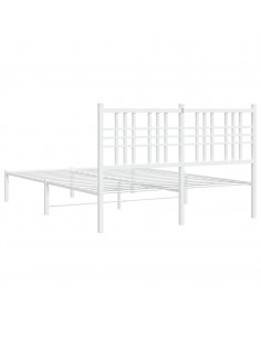 Giroletto con Testiera Metallo Bianco 135x190 cm