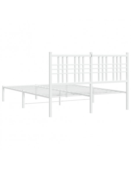 Giroletto con Testiera Metallo Bianco 135x190 cm