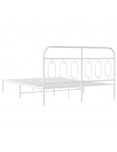 Giroletto con Testiera Metallo Bianco 135x190 cm