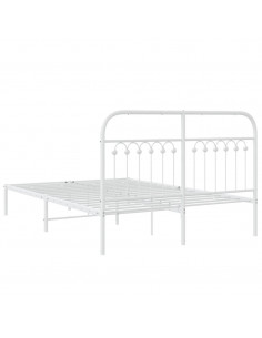 Giroletto con Testiera Metallo Bianco 135x190 cm