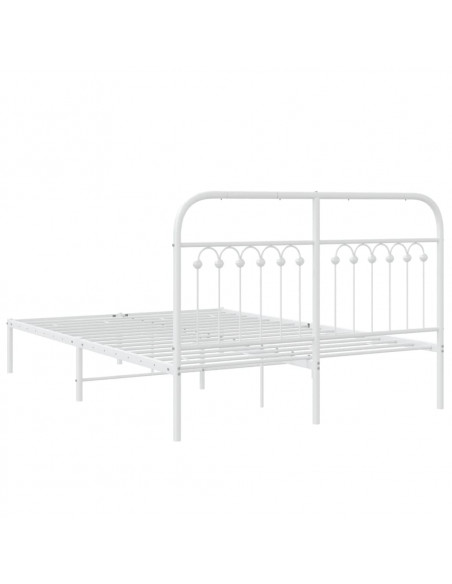 Giroletto con Testiera Metallo Bianco 135x190 cm