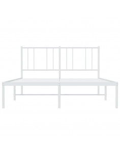 Giroletto con Testiera Metallo Bianco 135x190 cm