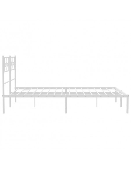 Giroletto con Testiera Metallo Bianco 140x190 cm