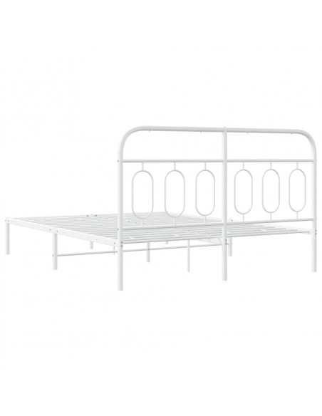Giroletto con Testiera Metallo Bianco 140x190 cm