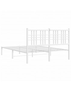 Giroletto con Testiera Metallo Bianco 140x190 cm