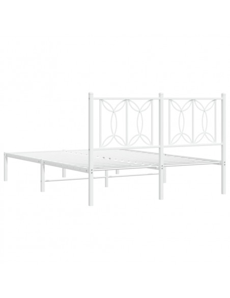 Giroletto con Testiera Metallo Bianco 140x190 cm