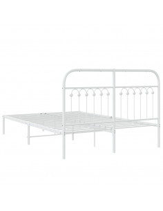 Giroletto con Testiera Metallo Bianco 140x190 cm