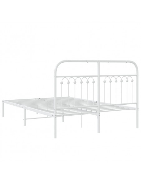 Giroletto con Testiera Metallo Bianco 140x190 cm