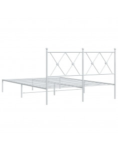 Giroletto con Testiera Metallo Bianco 140x190 cm