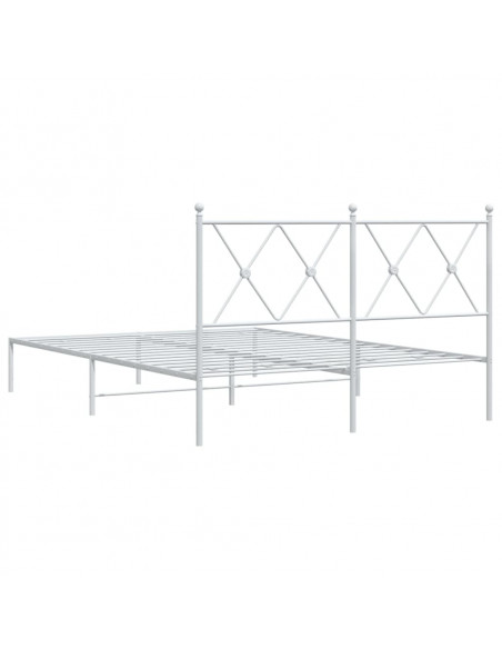 Giroletto con Testiera Metallo Bianco 140x190 cm