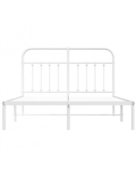 Giroletto con Testiera Metallo Bianco 140x190 cm