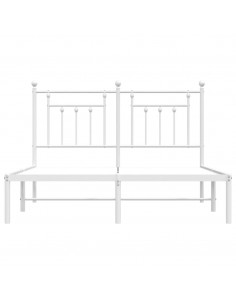 Giroletto con Testiera Metallo Bianco 140x190 cm