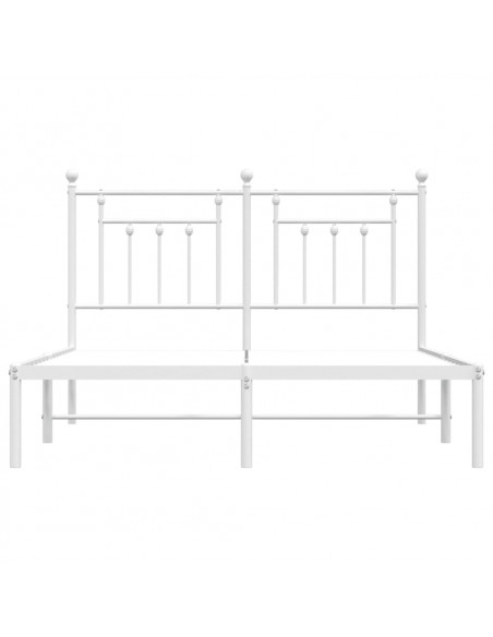 Giroletto con Testiera Metallo Bianco 140x190 cm