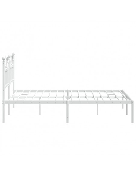 Giroletto con Testiera Metallo Bianco 140x190 cm