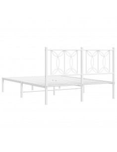 Giroletto con Testiera Metallo Bianco 140x200 cm