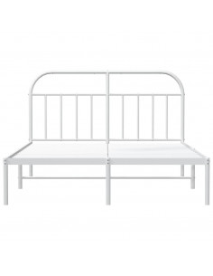 Giroletto con Testiera Metallo Bianco 140x200 cm
