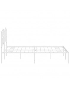Giroletto con Testiera Metallo Bianco 140x200 cm