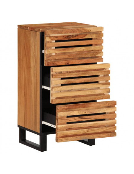 Credenza 40x34x75 cm in Legno Massello di Acacia