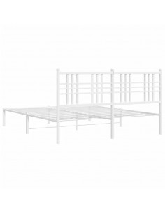 Giroletto con Testiera Metallo Bianco 150x200 cm