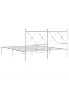 Giroletto con Testiera Metallo Bianco 150x200 cm