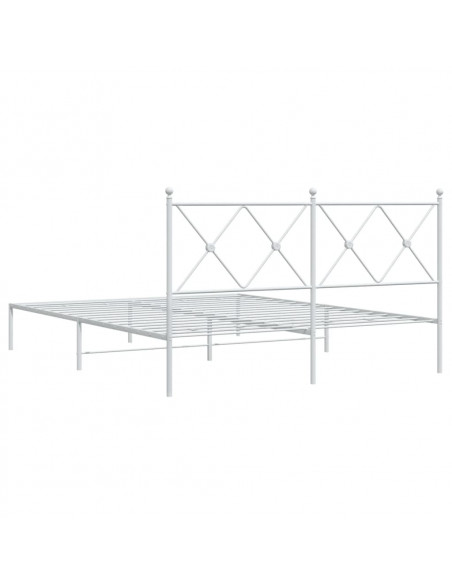 Giroletto con Testiera Metallo Bianco 150x200 cm