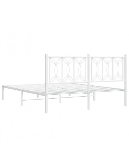 Giroletto con Testiera Metallo Bianco 150x200 cm
