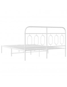 Giroletto con Testiera Metallo Bianco 150x200 cm