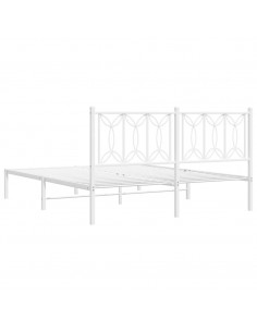 Giroletto con Testiera Metallo Bianco 160x200 cm