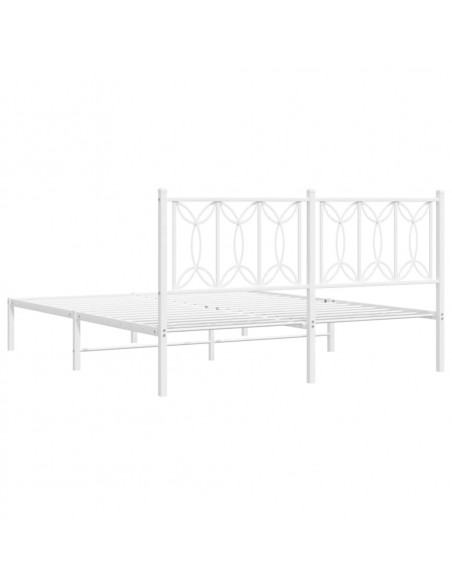 Giroletto con Testiera Metallo Bianco 160x200 cm