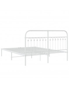 Giroletto con Testiera Metallo Bianco 160x200 cm