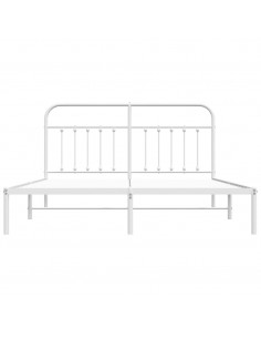 Giroletto con Testiera Metallo Bianco 160x200 cm