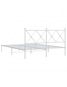 Giroletto con Testiera Metallo Bianco 160x200 cm