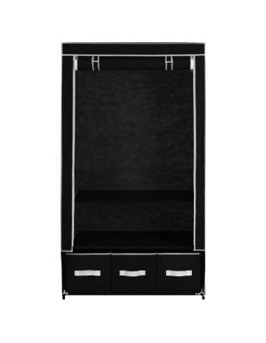 Armadio Nero 87x49x159 cm in Tessuto