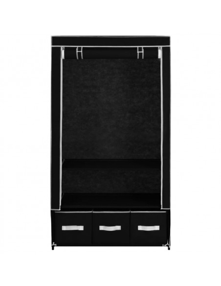 Armadio Nero 87x49x159 cm in Tessuto