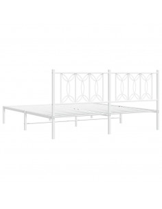 Giroletto con Testiera Metallo Bianco 180x200 cm