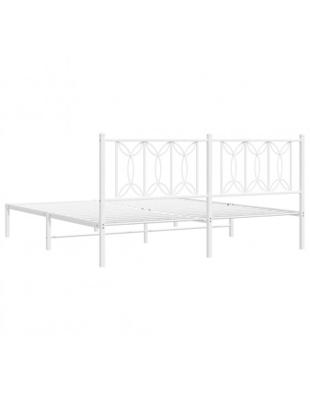 Giroletto con Testiera Metallo Bianco 180x200 cm