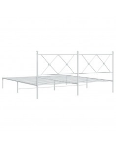 Giroletto con Testiera Metallo Bianco 180x200 cm