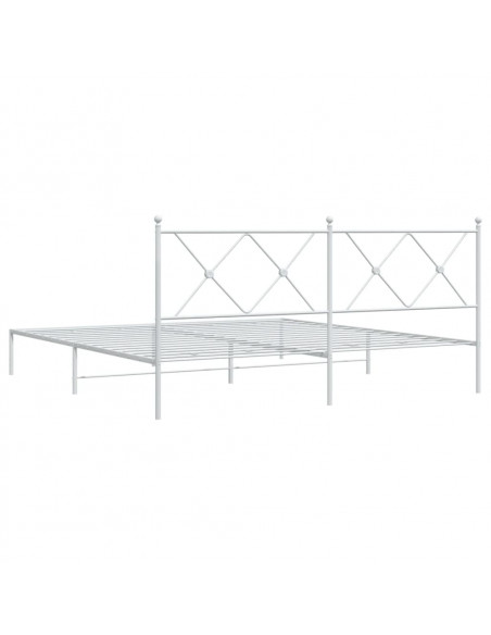 Giroletto con Testiera Metallo Bianco 180x200 cm