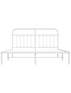 Giroletto con Testiera Metallo Bianco 183x213 cm