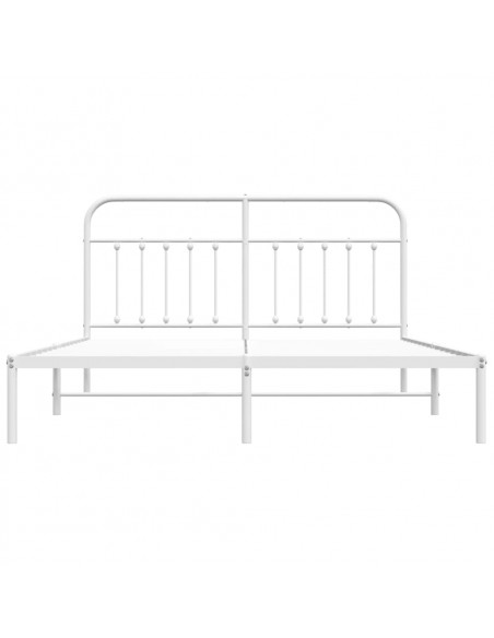 Giroletto con Testiera Metallo Bianco 183x213 cm